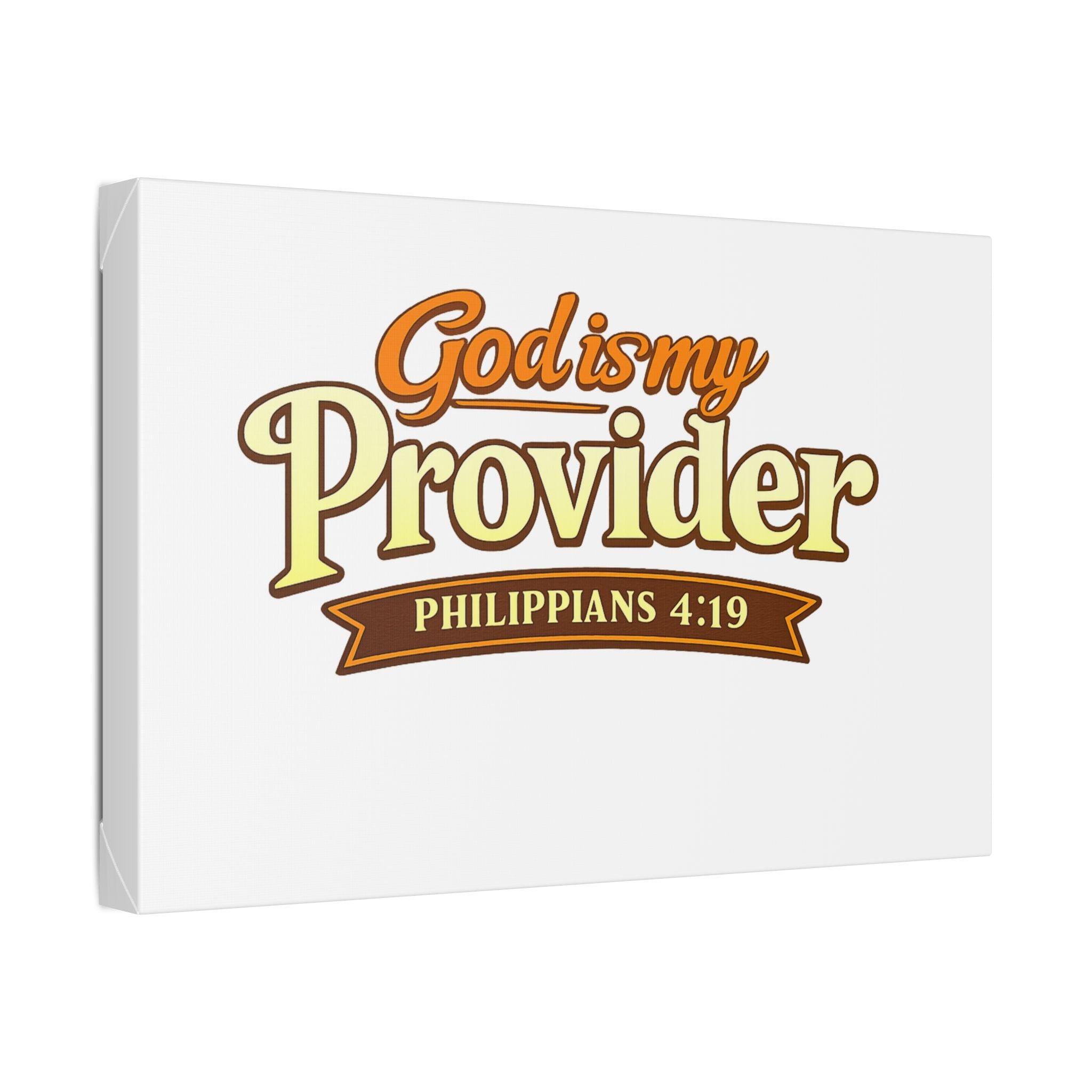Canvas Art — "God Is My Provider" Philippians 4:19 Christian Wall Decor