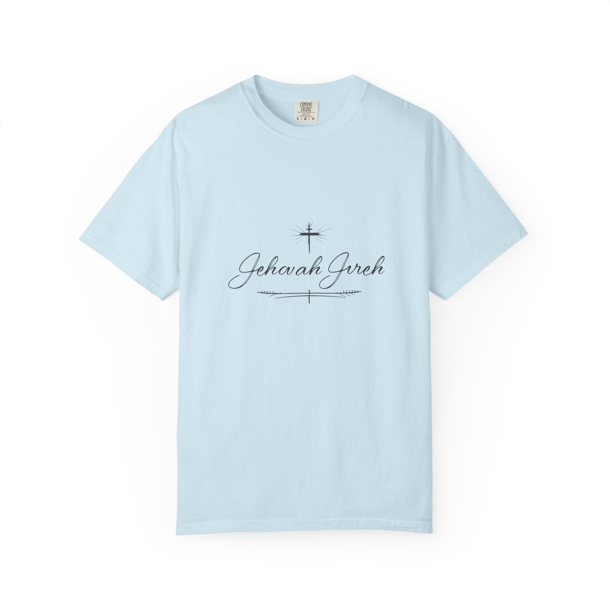 Faithful Script T-Shirt — "Jehovah Jireh" Cross Front & "God Is My Provider" Back