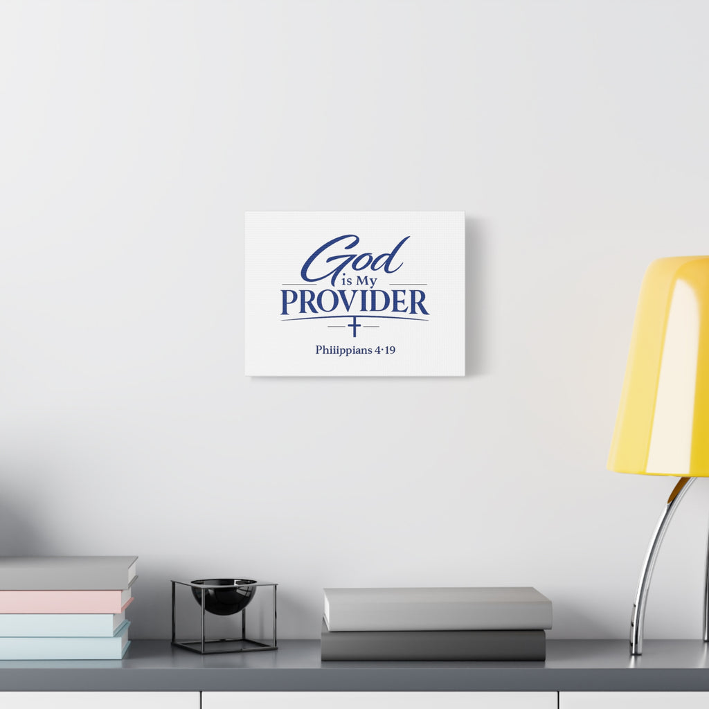 God Is My Provider Canvas — Philippians 4:19 Christian Wall Art