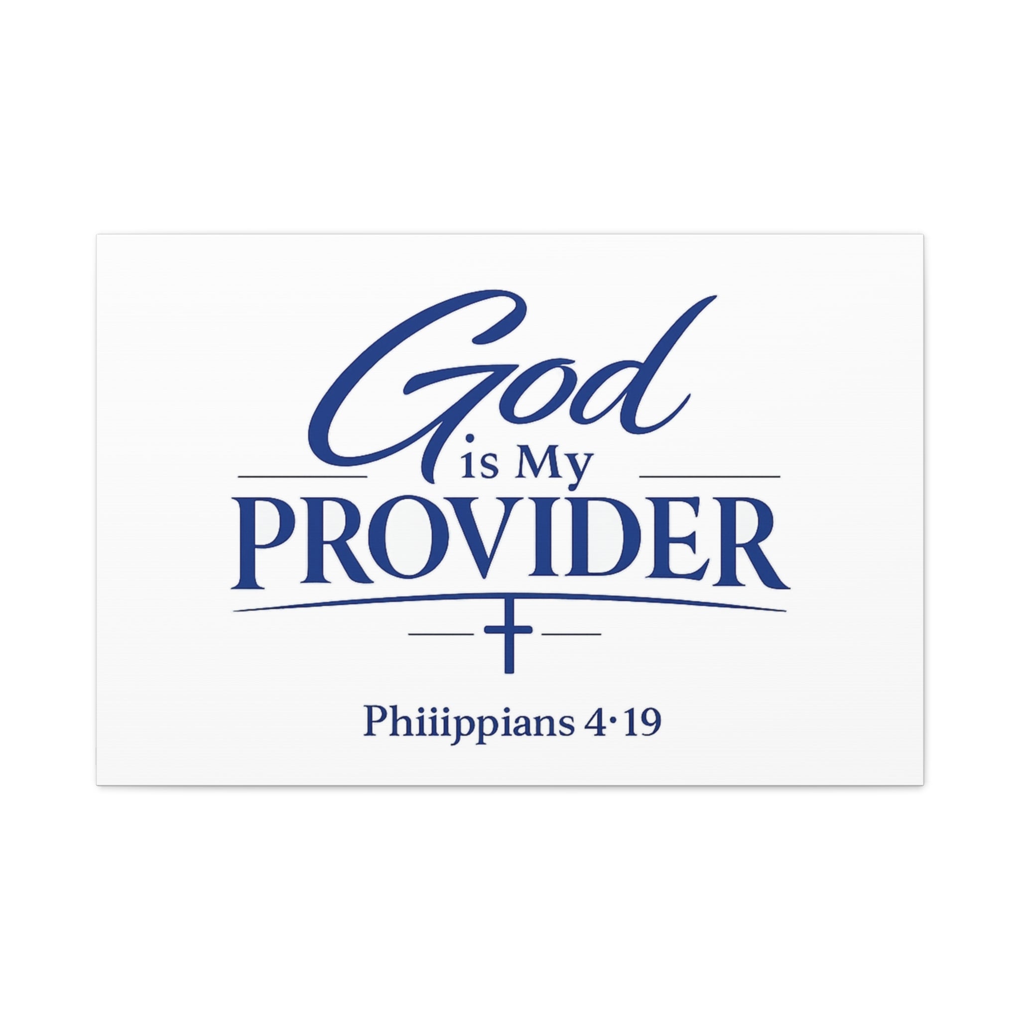 God Is My Provider Canvas — Philippians 4:19 Christian Wall Art
