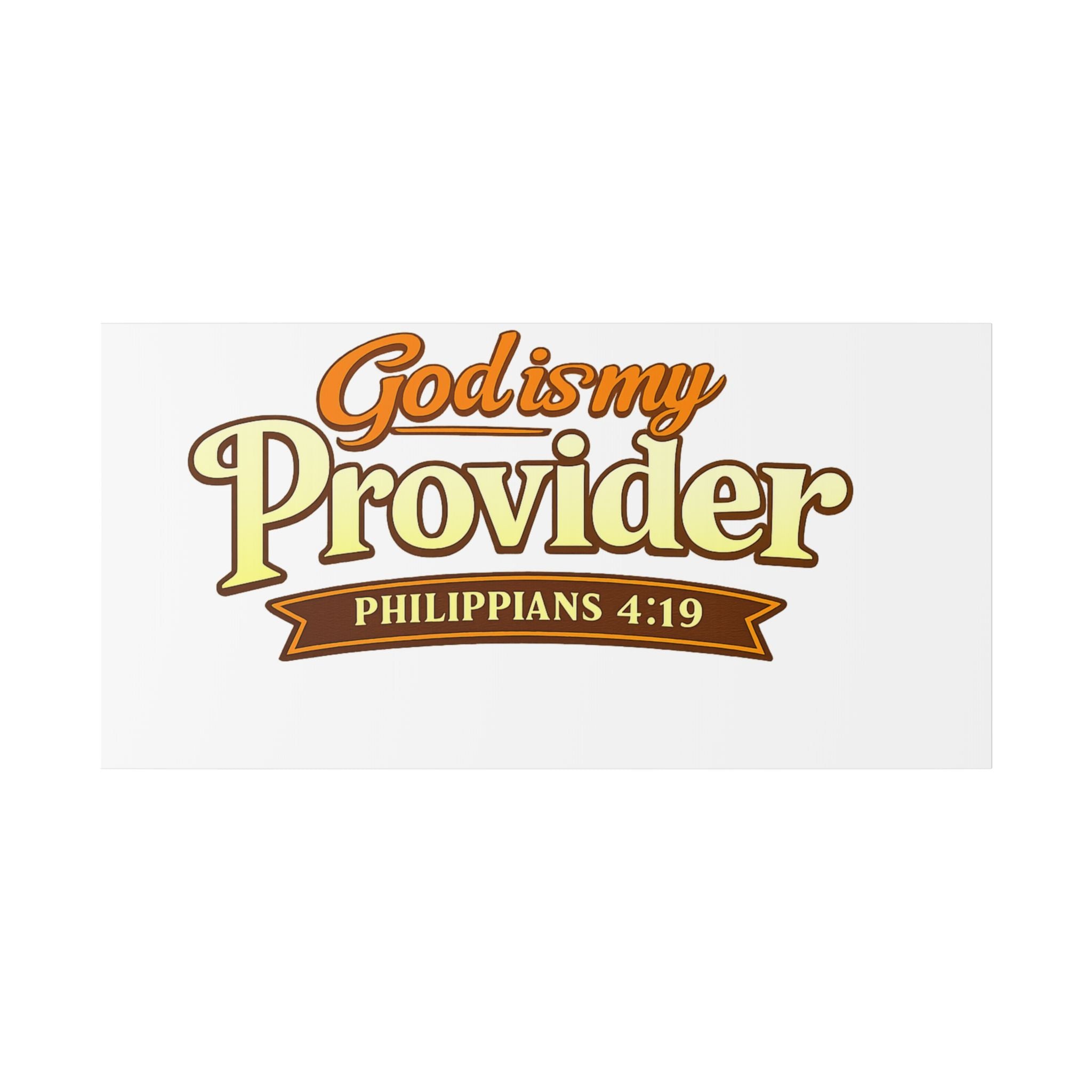 Canvas Art — "God Is My Provider" Philippians 4:19 Christian Wall Decor