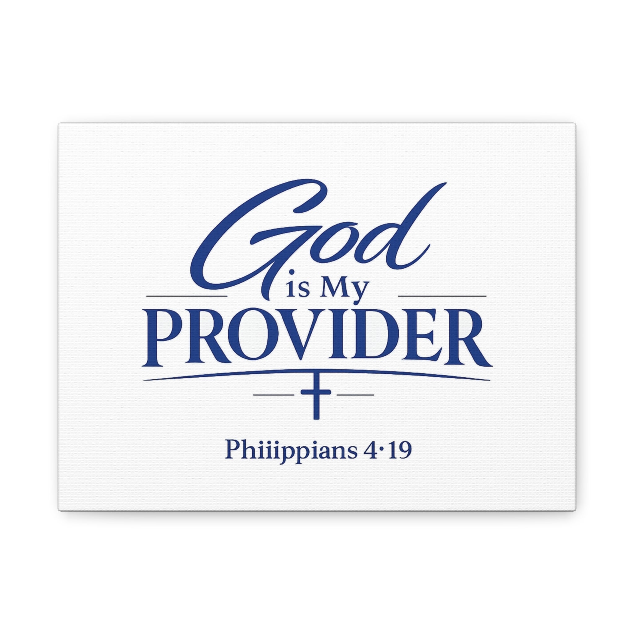 God Is My Provider Canvas — Philippians 4:19 Christian Wall Art