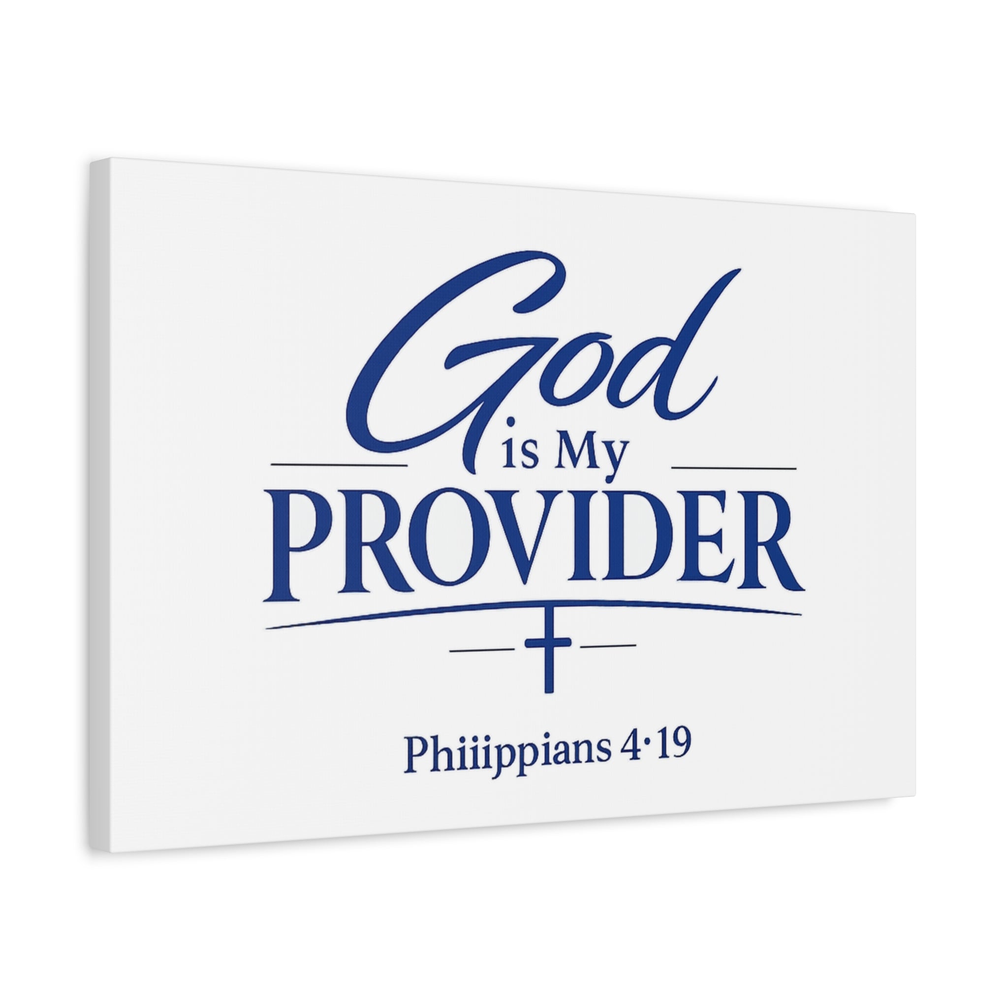 God Is My Provider Canvas — Philippians 4:19 Christian Wall Art