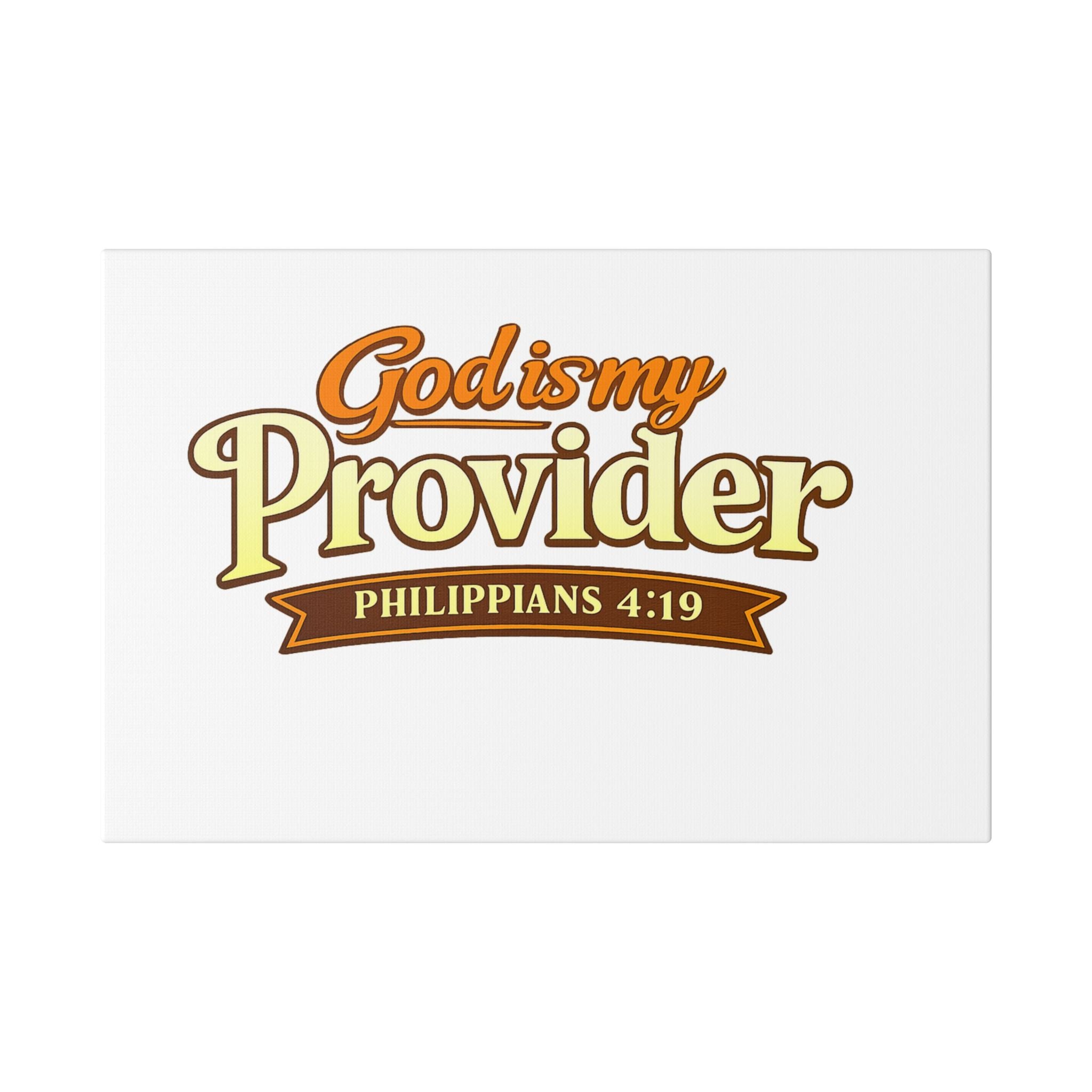 Canvas Art — "God Is My Provider" Philippians 4:19 Christian Wall Decor