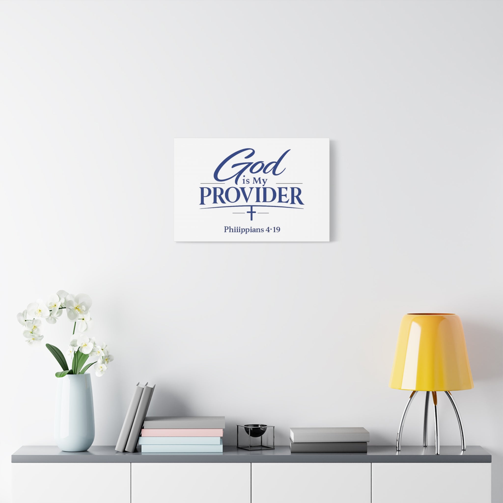 God Is My Provider Canvas — Philippians 4:19 Christian Wall Art