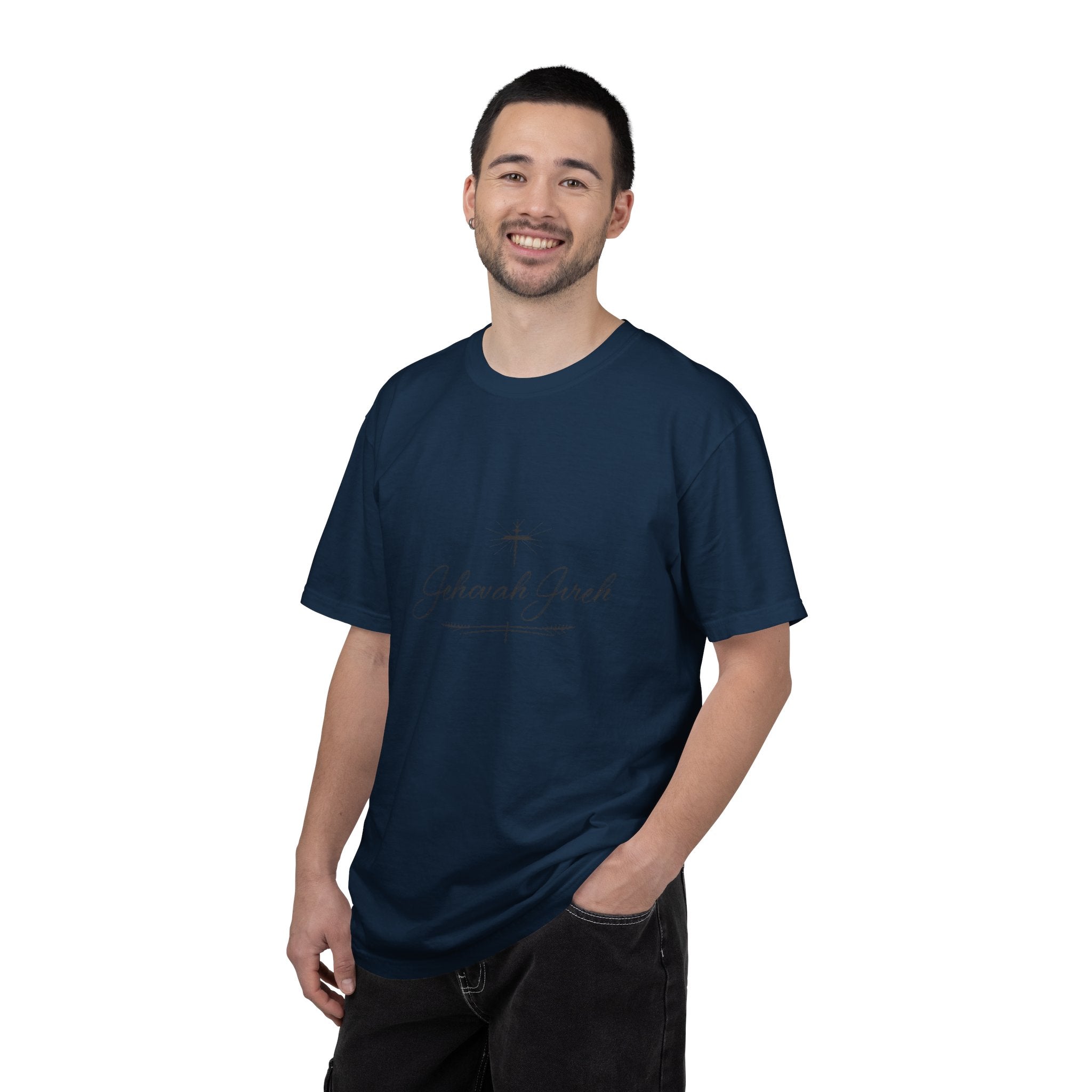 Faithful Script T-Shirt — "Jehovah Jireh" Cross Front & "God Is My Provider" Back