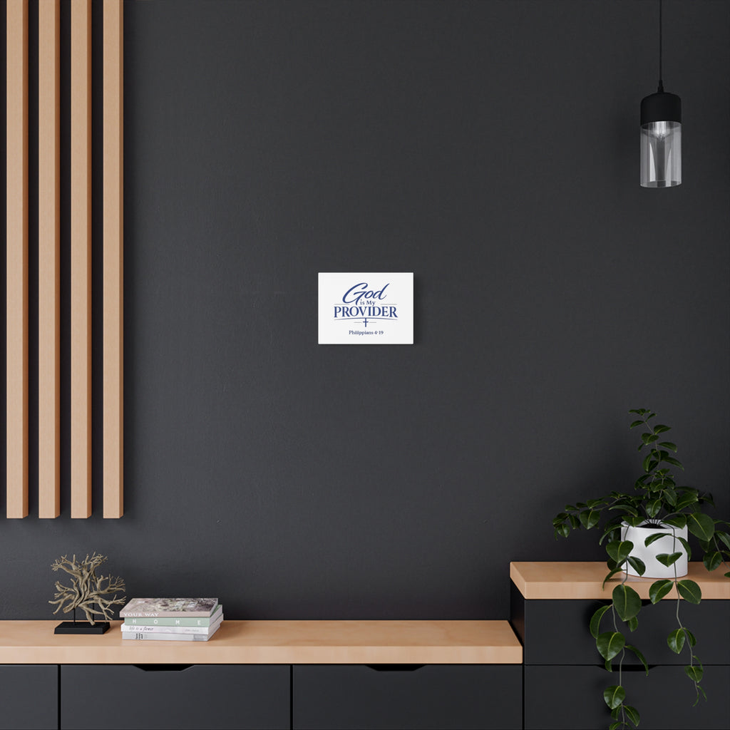 God Is My Provider Canvas — Philippians 4:19 Christian Wall Art