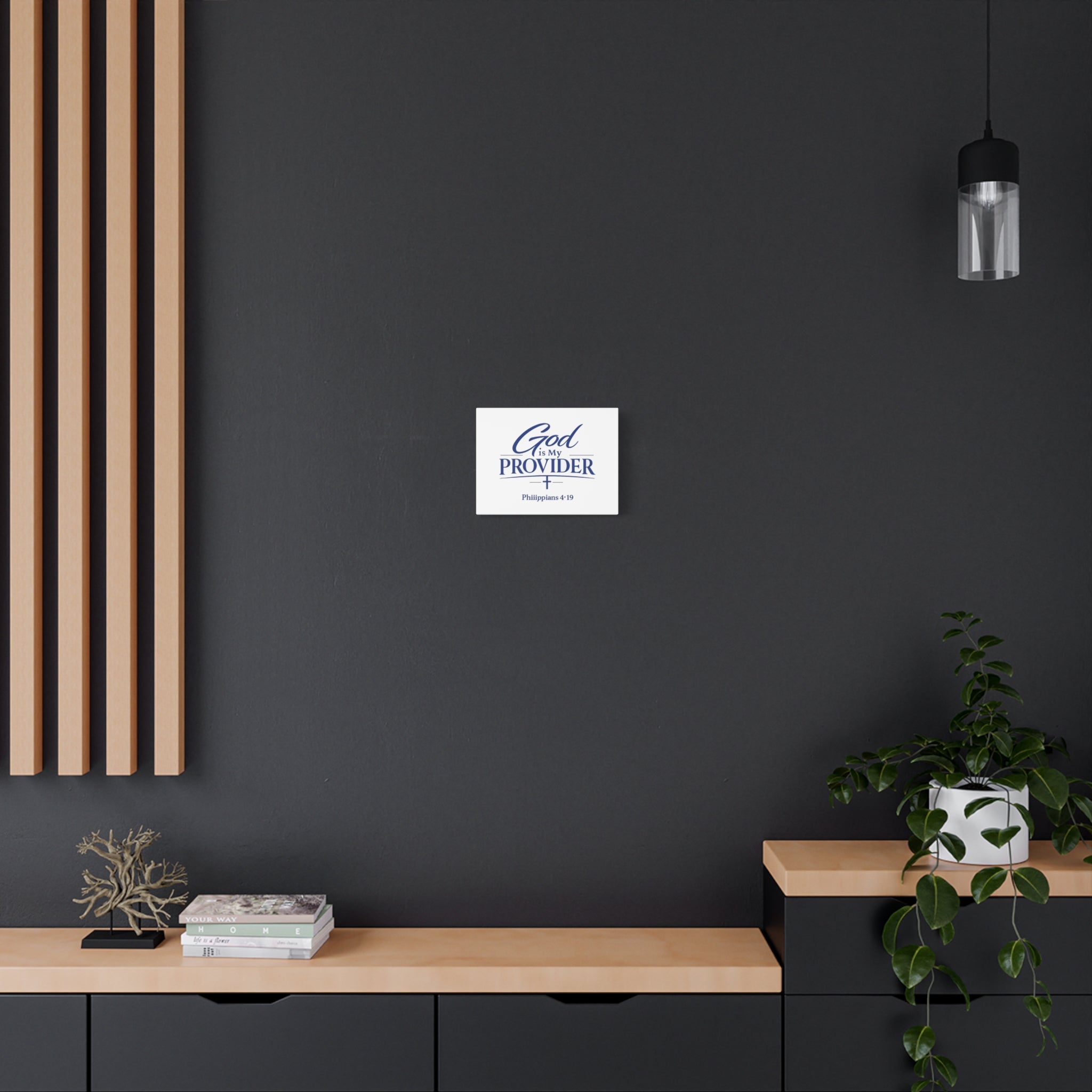 God Is My Provider Canvas — Philippians 4:19 Christian Wall Art