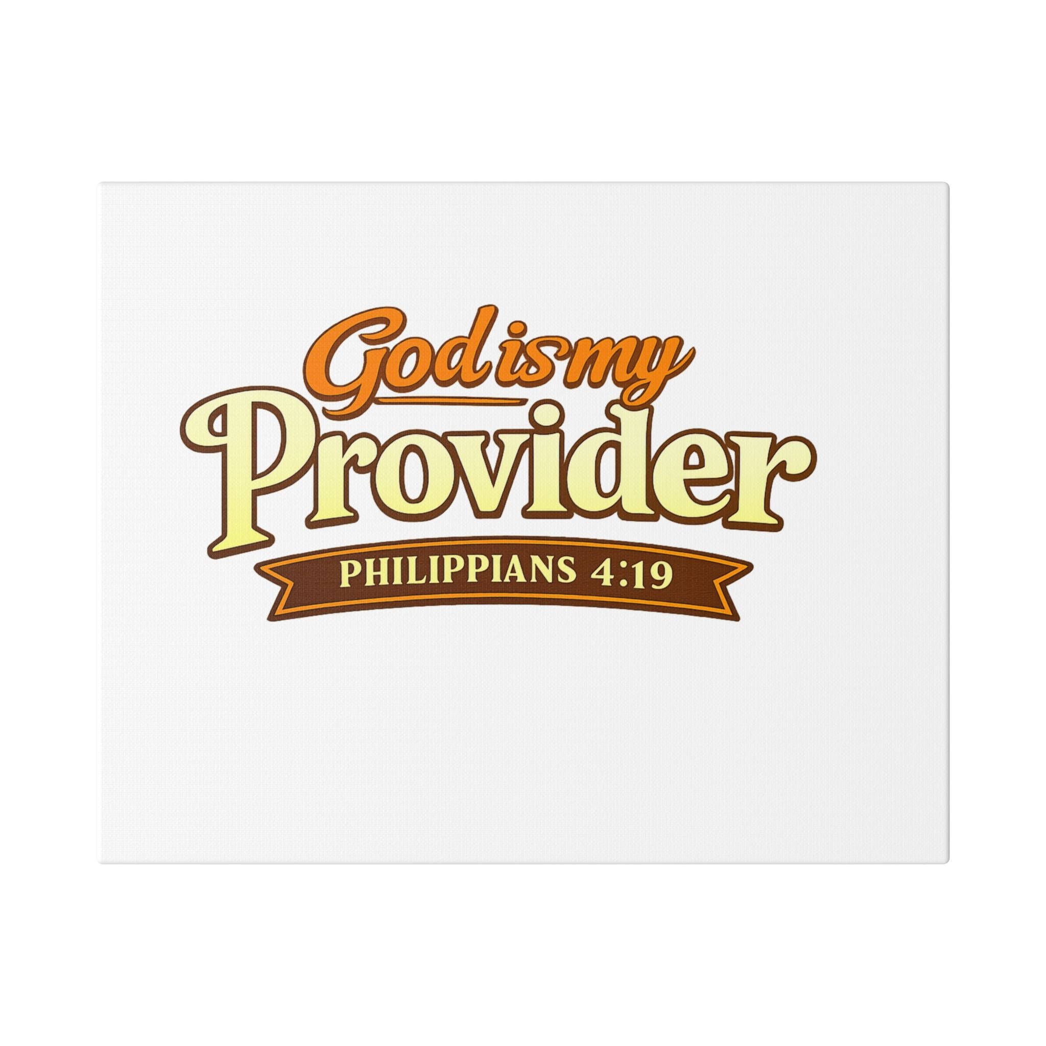 Canvas Art — "God Is My Provider" Philippians 4:19 Christian Wall Decor