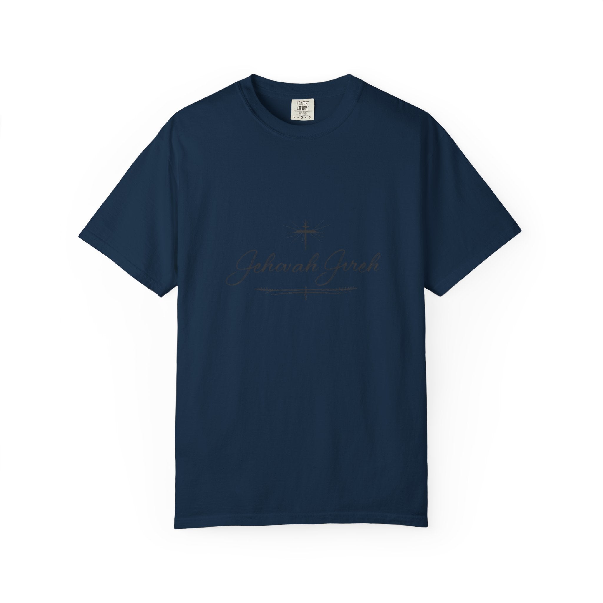 Faithful Script T-Shirt — "Jehovah Jireh" Cross Front & "God Is My Provider" Back