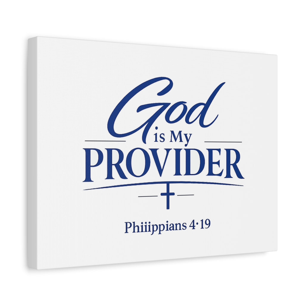 God Is My Provider Canvas — Philippians 4:19 Christian Wall Art