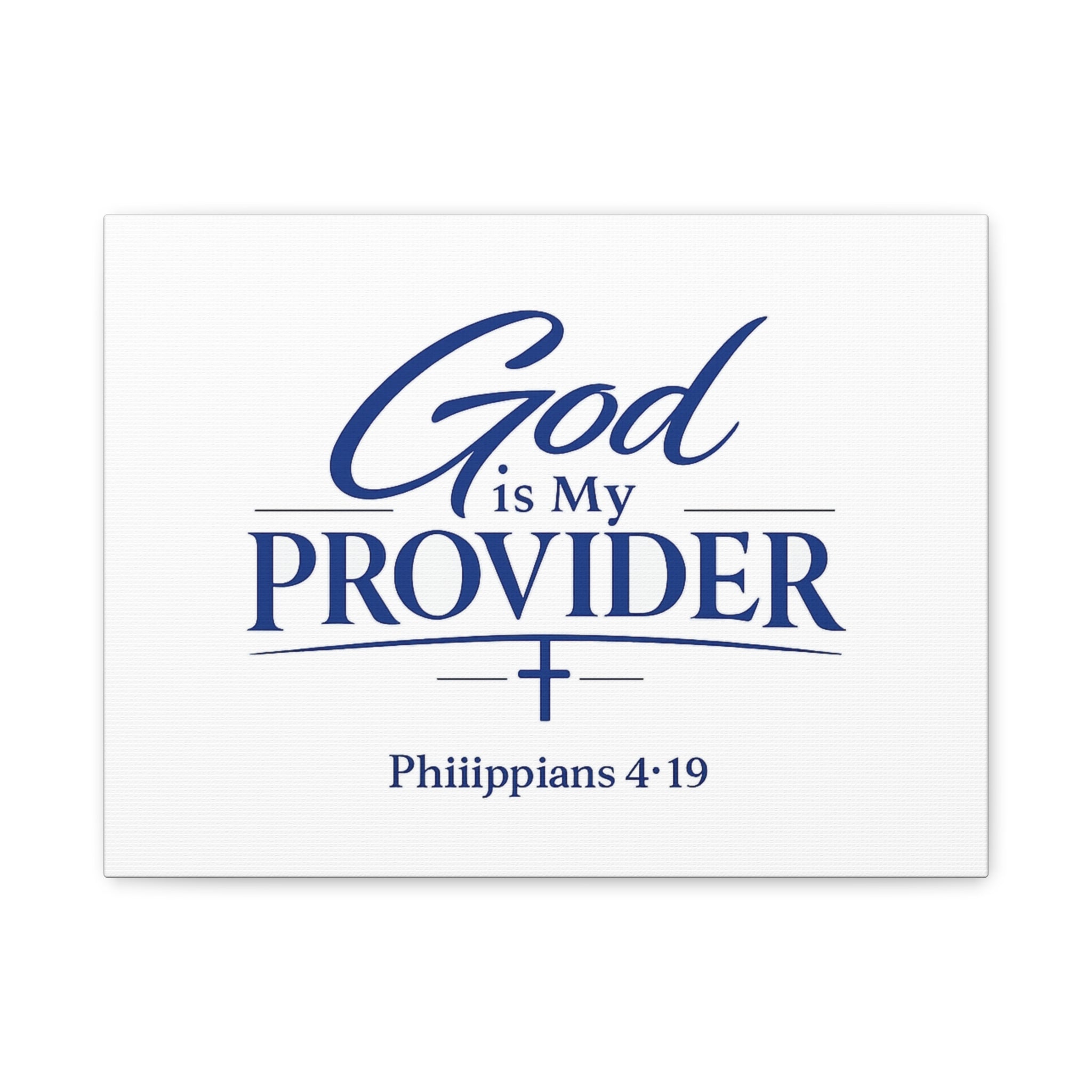 God Is My Provider Canvas — Philippians 4:19 Christian Wall Art
