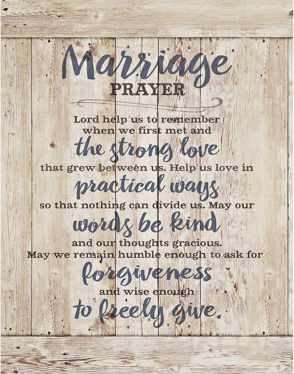 Marriage Prayer Wood Plaque - Made in the USA - 11.75"X15" - Classy Frame Wall Hanging Decoration | Lord, Help Us to Remember When We First Met | Christian Family Religious Home Decor Saying
