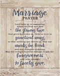 Marriage Prayer Wood Plaque - Made in the USA - 11.75"X15" - Classy Frame Wall Hanging Decoration | Lord, Help Us to Remember When We First Met | Christian Family Religious Home Decor Saying