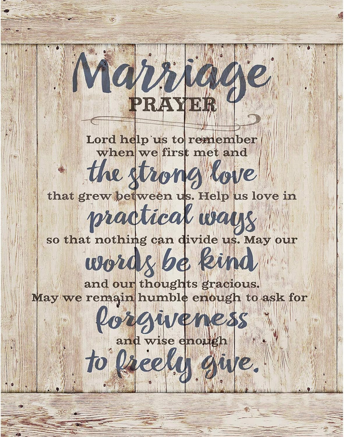 Marriage Prayer Wood Plaque - Made in the USA - 11.75"X15" - Classy Frame Wall Hanging Decoration | Lord, Help Us to Remember When We First Met | Christian Family Religious Home Decor Saying