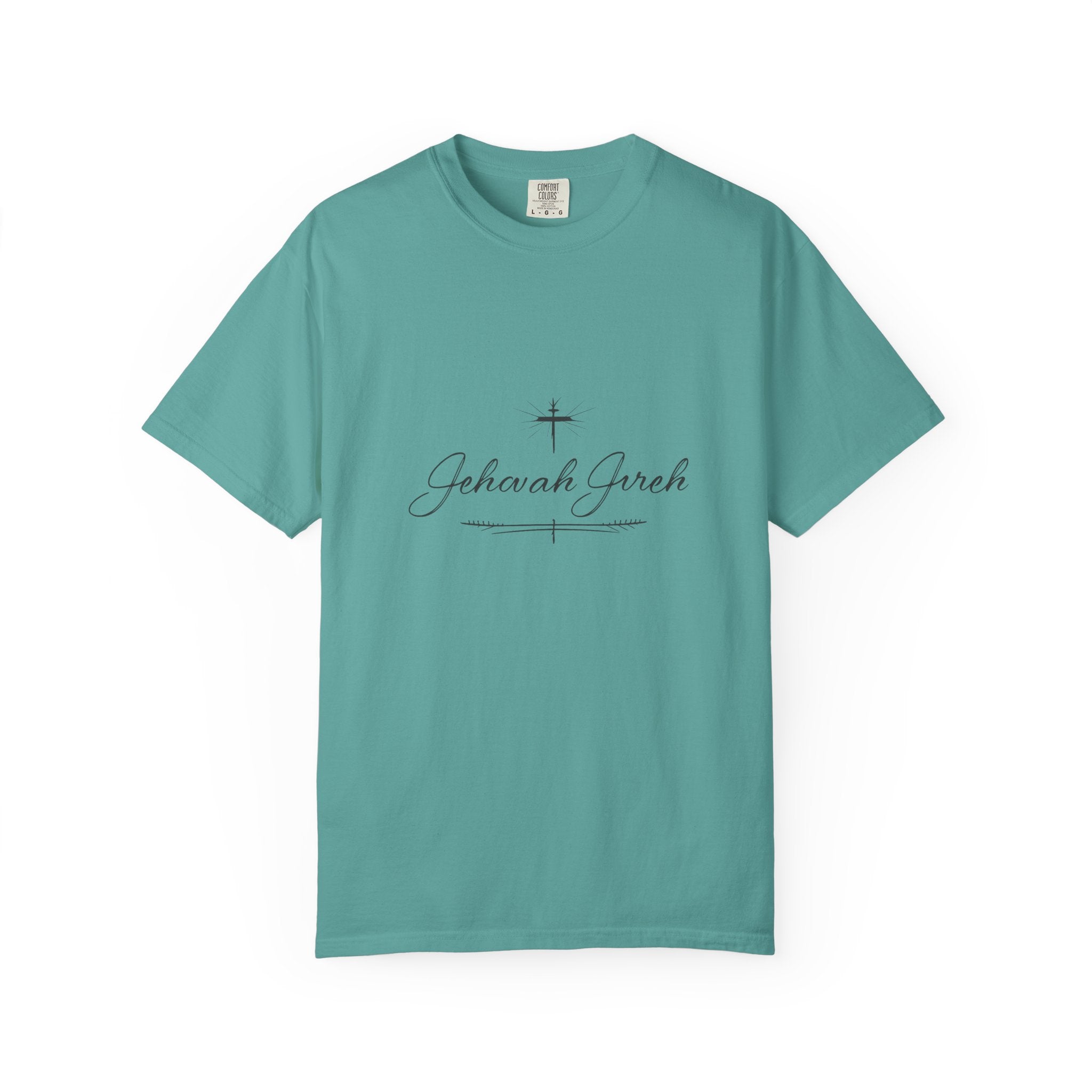 Faithful Script T-Shirt — "Jehovah Jireh" Cross Front & "God Is My Provider" Back