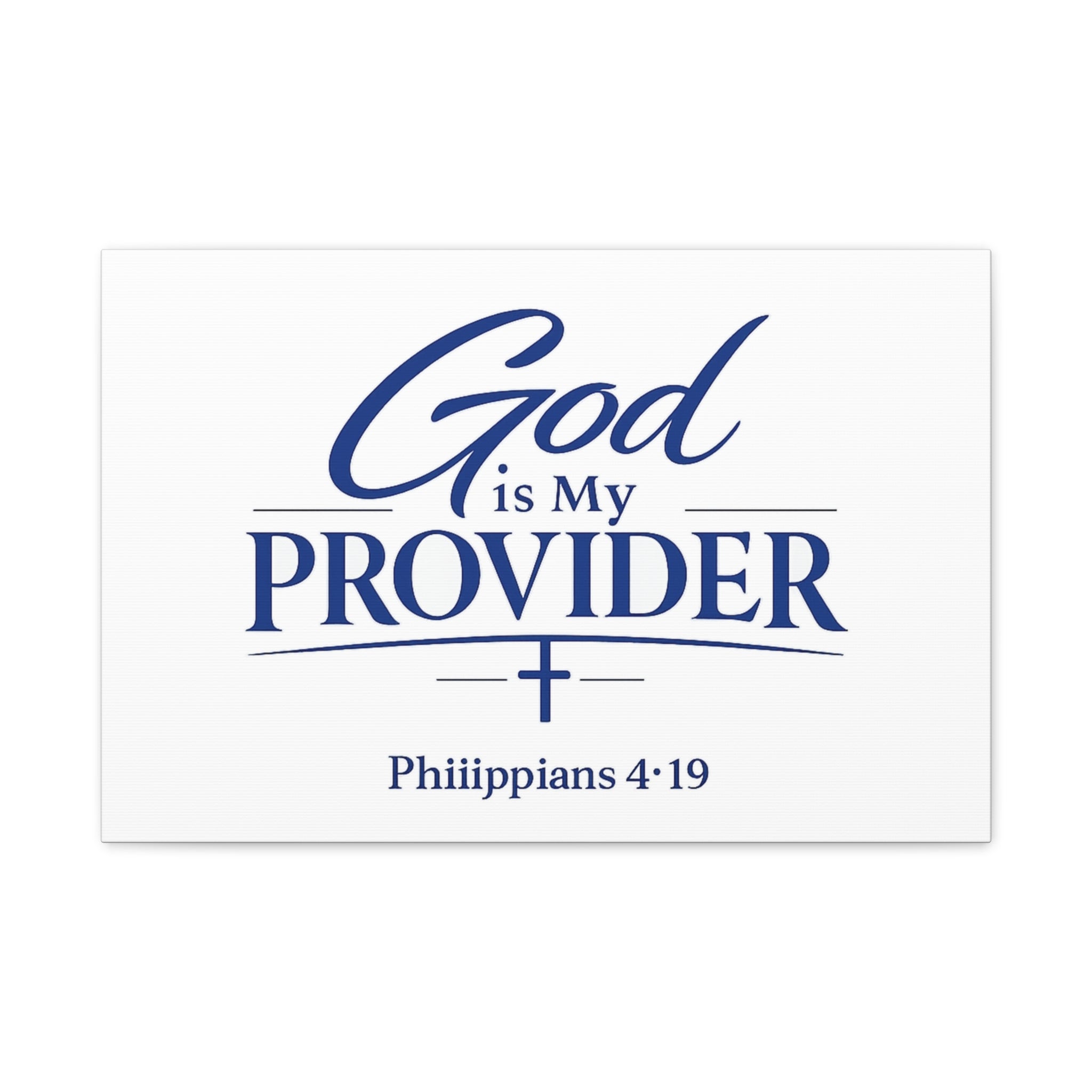 God Is My Provider Canvas — Philippians 4:19 Christian Wall Art