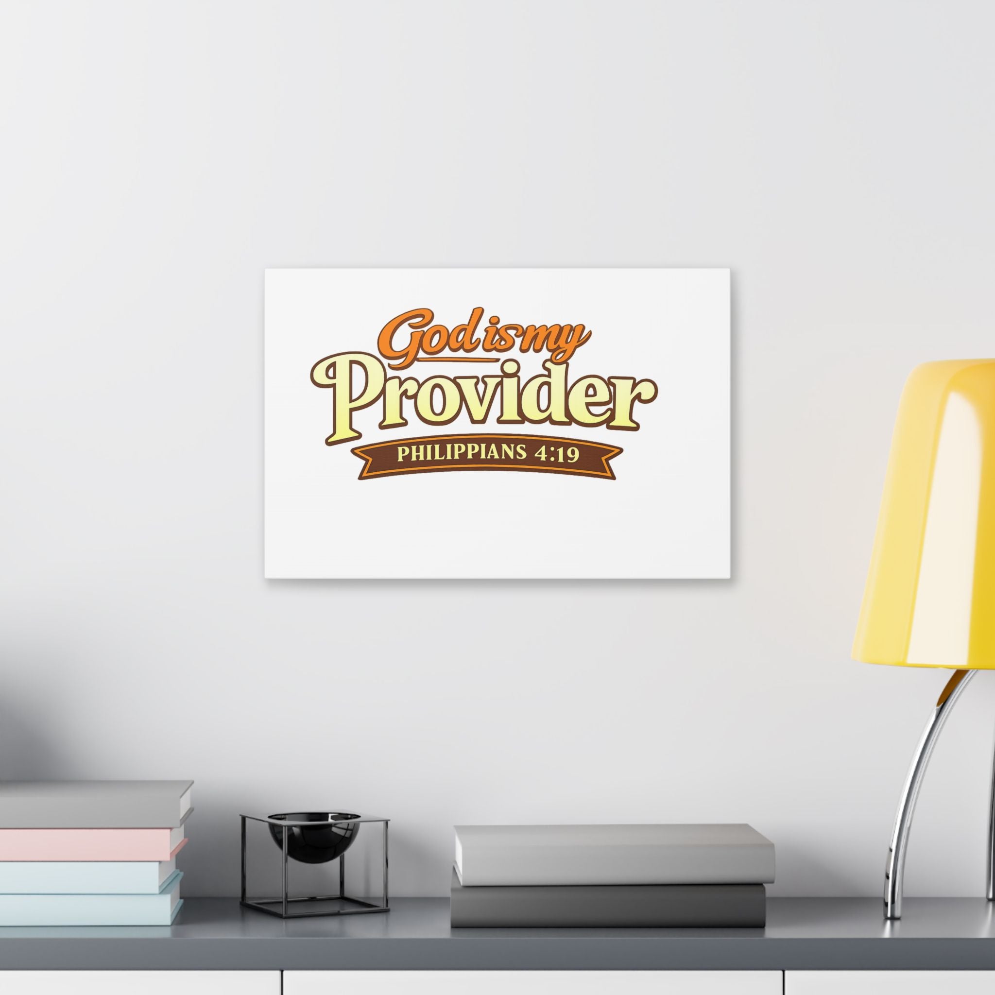 Canvas Art — "God Is My Provider" Philippians 4:19 Christian Wall Decor