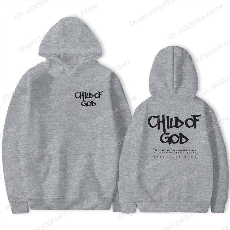 I Am a God Child Letter Print Hoodies Christian God Sweatshirts Hooded Pullover Pray the Lord Sweatshirt Women'S Clothing