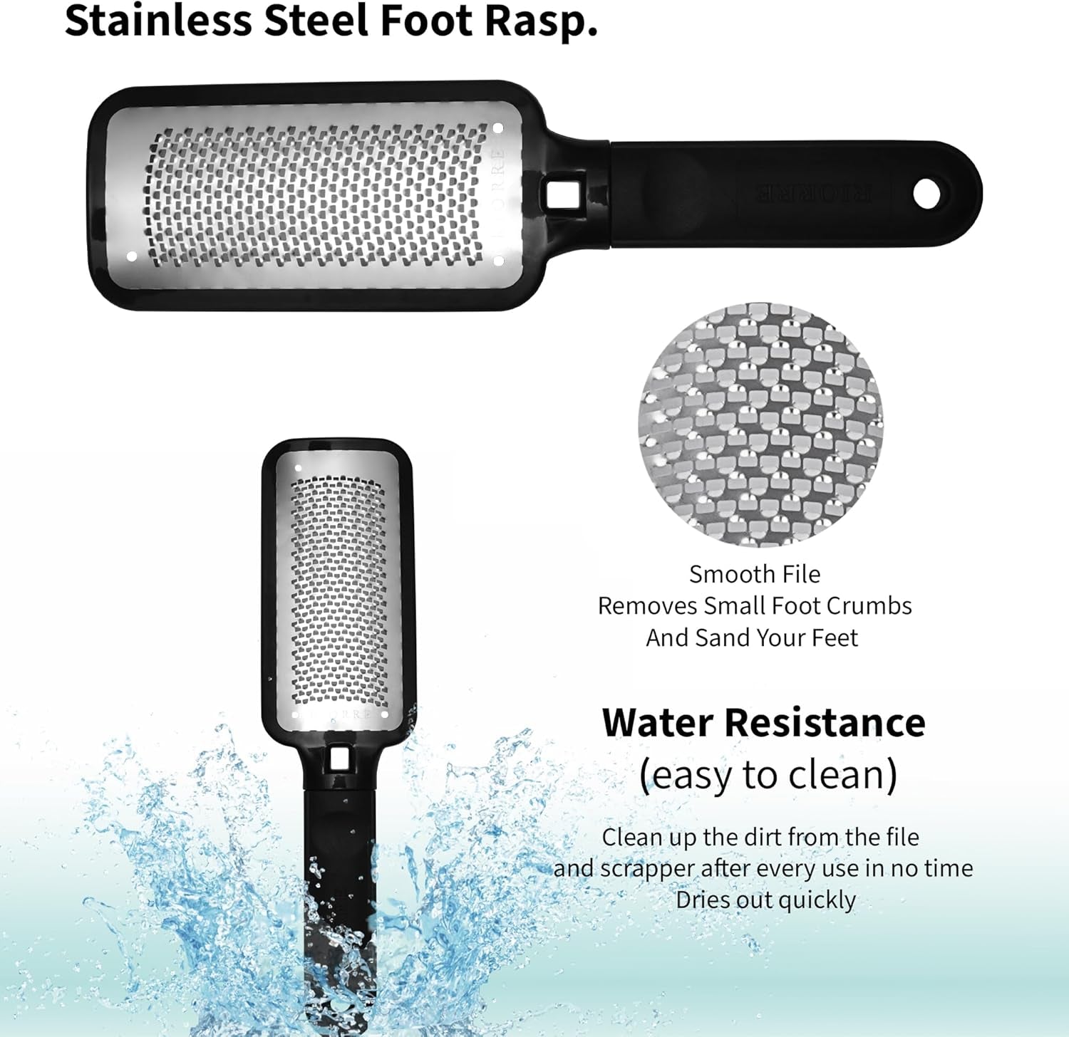 Professional Foot Scrubber for Hard Skin - Foot File, Foot Scraper & Callus Remover for Feet Leaving Soft & Smooth Heels (Foot Rasp, Pack 1)