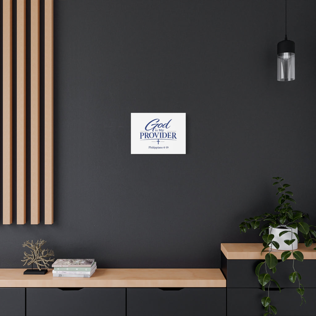 God Is My Provider Canvas — Philippians 4:19 Christian Wall Art