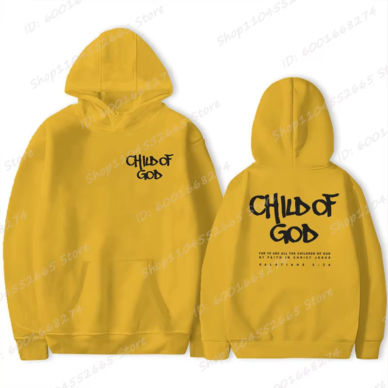 I Am a God Child Letter Print Hoodies Christian God Sweatshirts Hooded Pullover Pray the Lord Sweatshirt Women'S Clothing