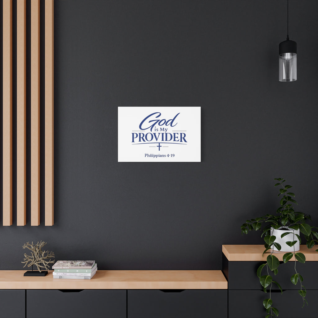 God Is My Provider Canvas — Philippians 4:19 Christian Wall Art
