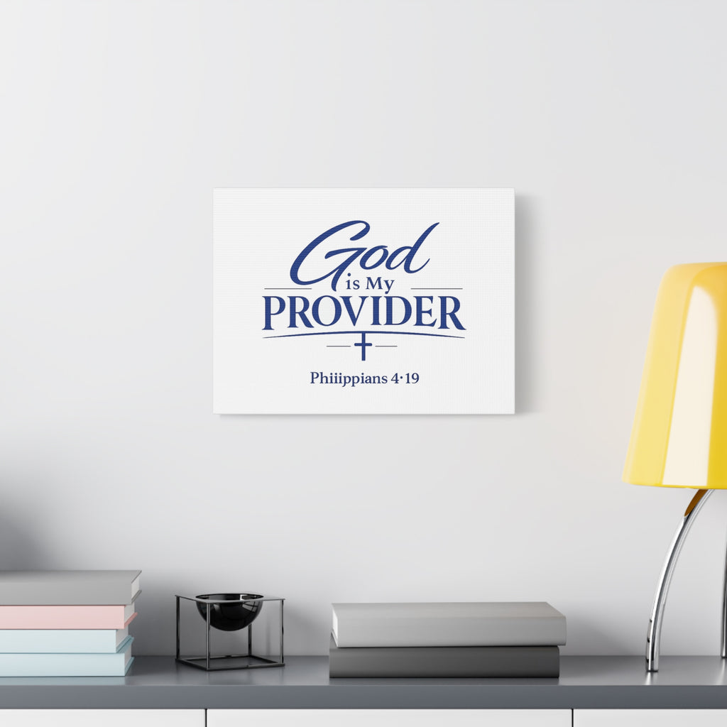 God Is My Provider Canvas — Philippians 4:19 Christian Wall Art