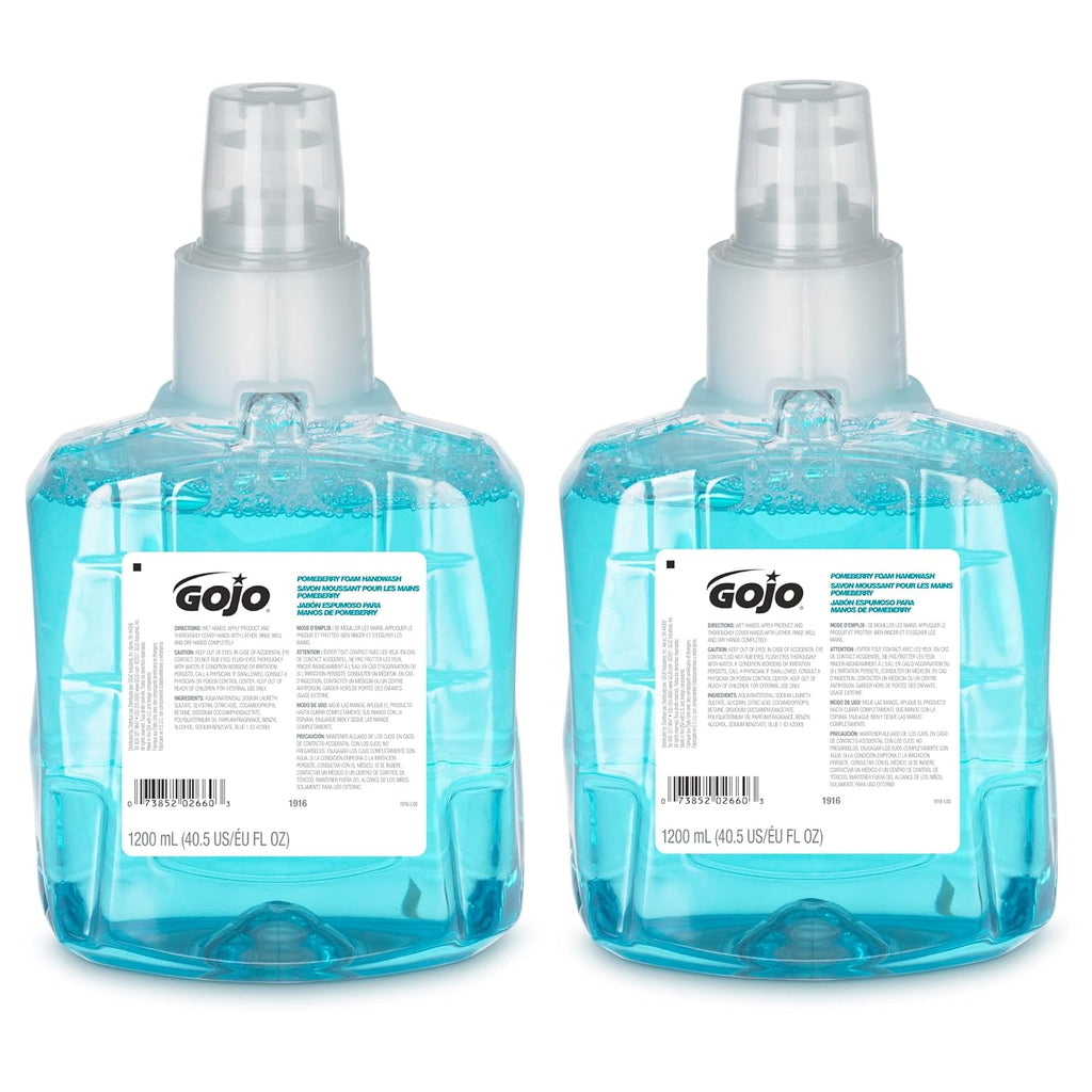 Pomeberry Foam Handwash, Pomegranate Scent, 1200 Ml Hand Soap Refill LTX-12 Dispenser (Pack of 2) - 1916-02