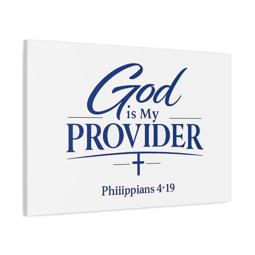 God Is My Provider Canvas — Philippians 4:19 Christian Wall Art