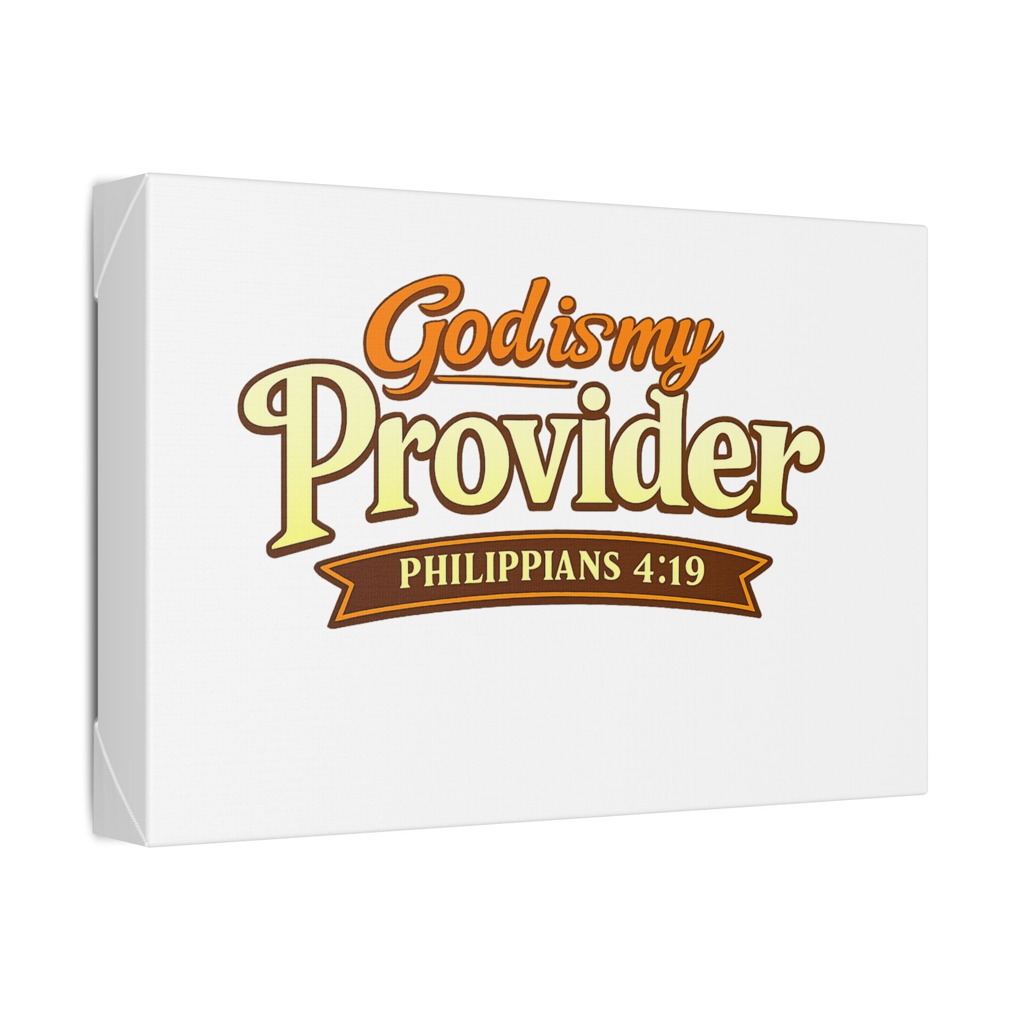 Canvas Art — "God Is My Provider" Philippians 4:19 Christian Wall Decor