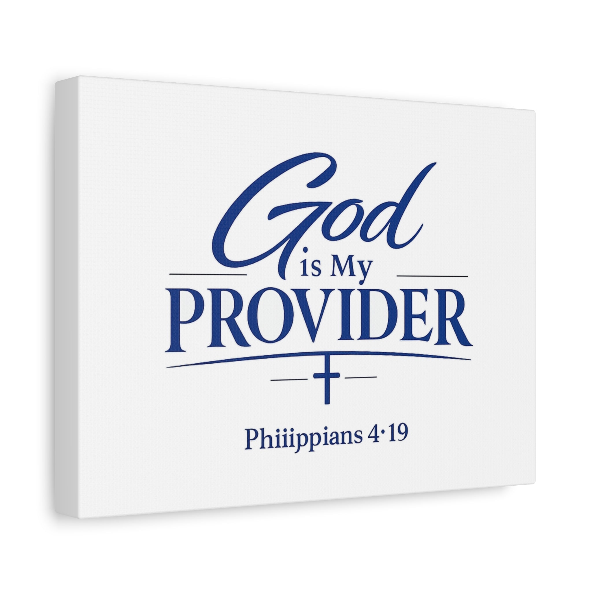 God Is My Provider Canvas — Philippians 4:19 Christian Wall Art
