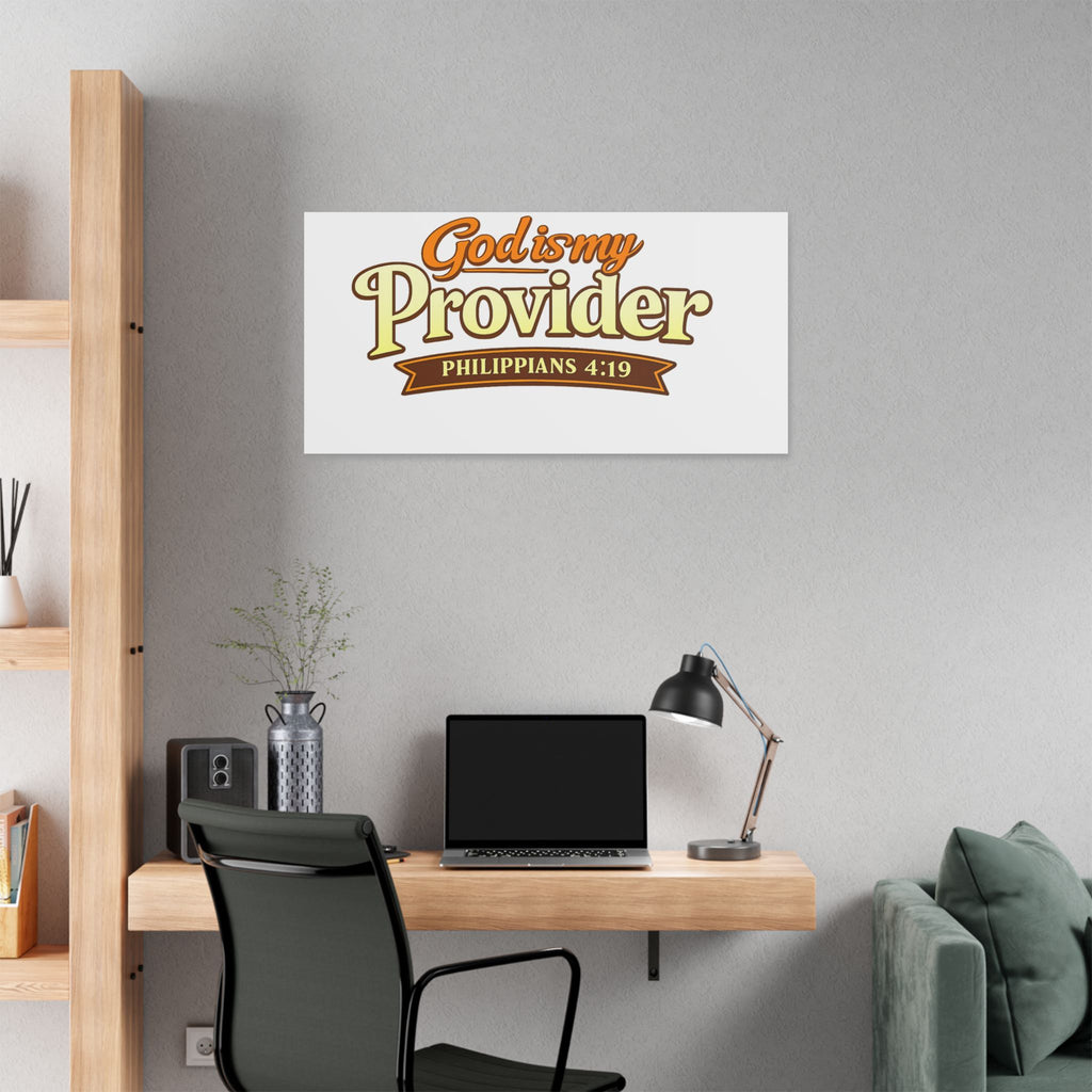 Canvas Art — "God Is My Provider" Philippians 4:19 Christian Wall Decor