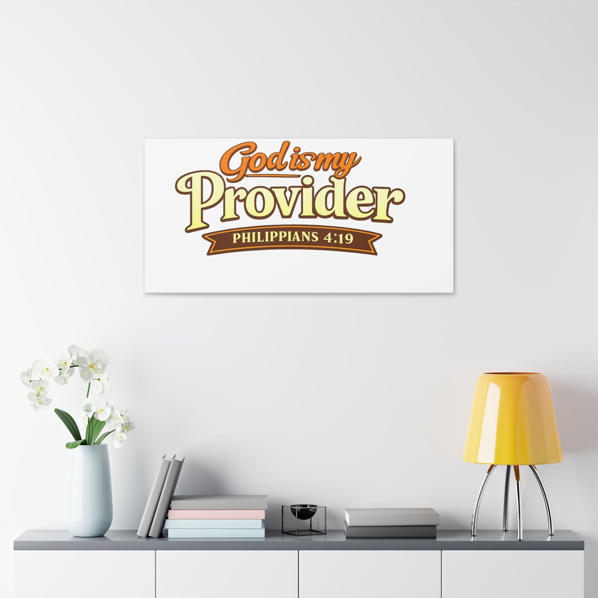 Canvas Art — "God Is My Provider" Philippians 4:19 Christian Wall Decor