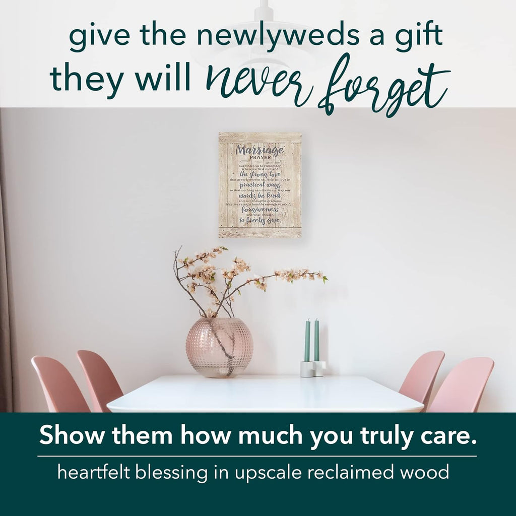 Marriage Prayer Wood Plaque - Made in the USA - 11.75"X15" - Classy Frame Wall Hanging Decoration | Lord, Help Us to Remember When We First Met | Christian Family Religious Home Decor Saying