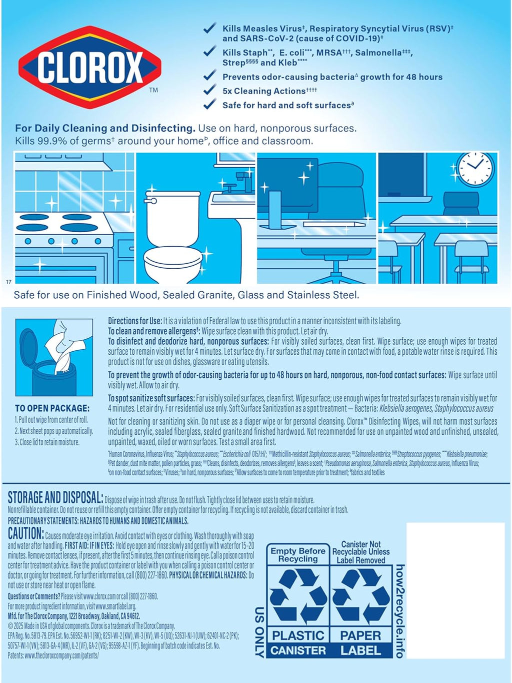 Disinfecting Wipes Value Pack, Bleach Free Cleaning Wipes, 75 Count Each, Pack of 2, Packaging May Vary