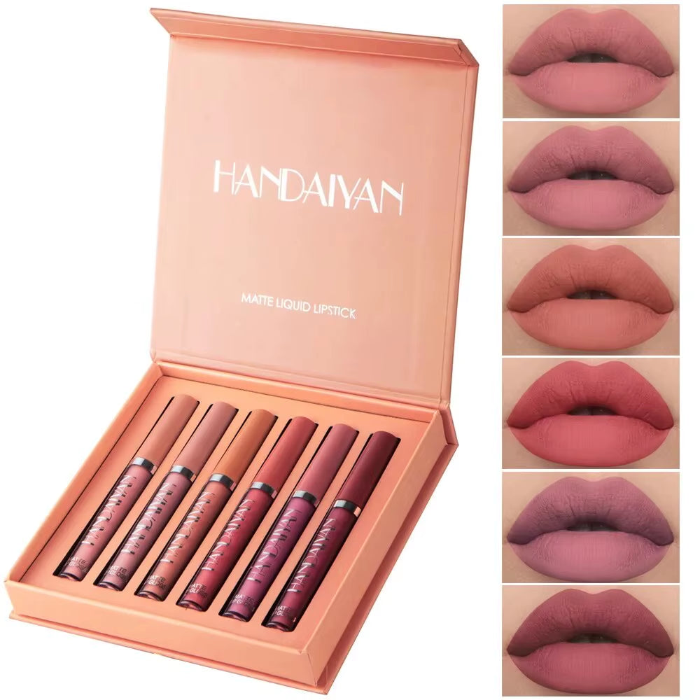 LuxeMatte™ by Handaiyan – 6-Piece Waterproof Matte Lipstick Set