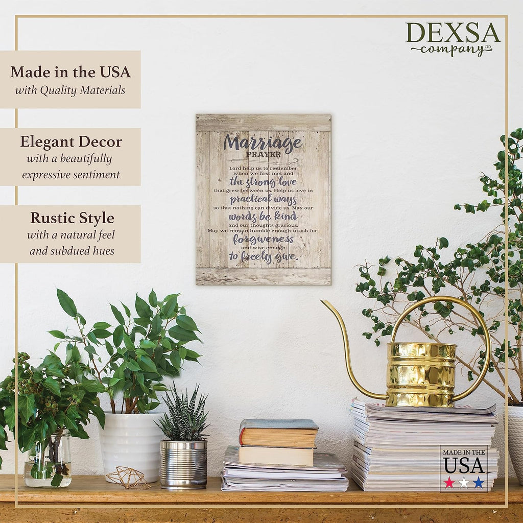 Marriage Prayer Wood Plaque - Made in the USA - 11.75"X15" - Classy Frame Wall Hanging Decoration | Lord, Help Us to Remember When We First Met | Christian Family Religious Home Decor Saying