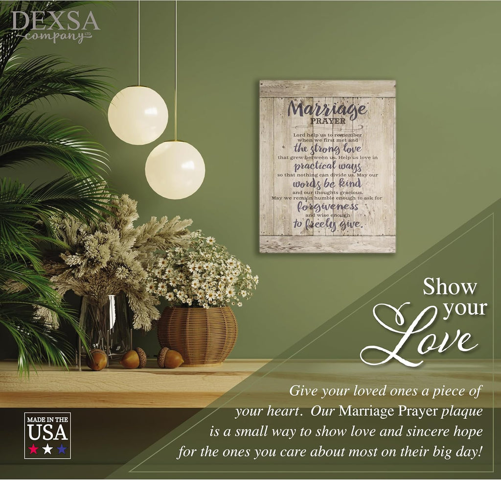 Marriage Prayer Wood Plaque - Made in the USA - 11.75"X15" - Classy Frame Wall Hanging Decoration | Lord, Help Us to Remember When We First Met | Christian Family Religious Home Decor Saying