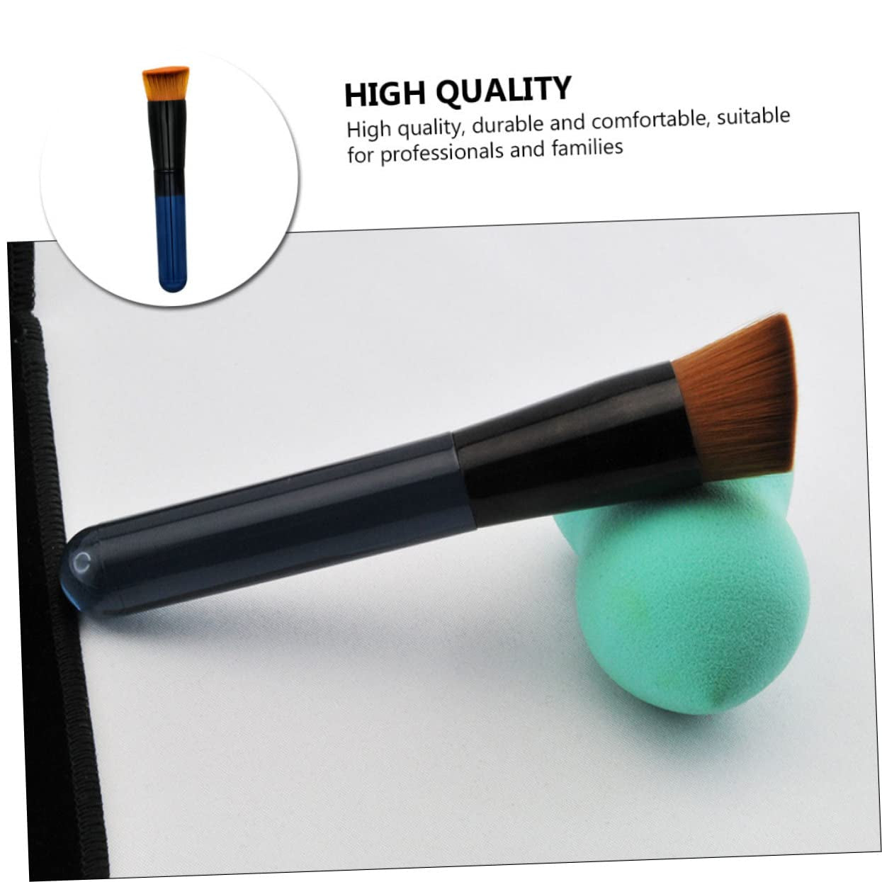 Angled Flat Foundation Brush High-Density Synthetic Hair Makeup Blending Brush for Women